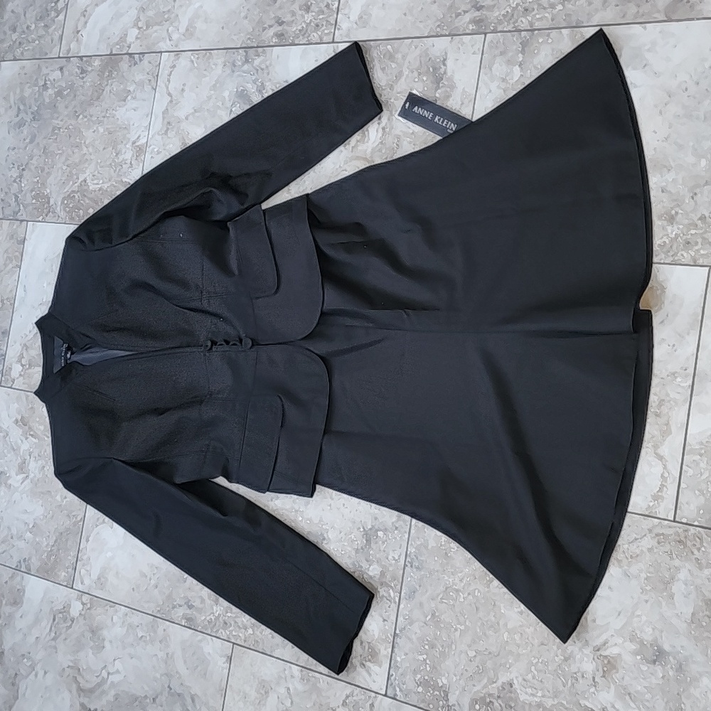 ANNE KLEIN NWT BLACK CORSET WAIST STRUCTURED SKIRT 2 PIECE SUIT SIZE 10